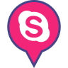 社会, 媒体, 销, 标志, skype 图标