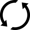 刷新, 两个逆时针方向, 圆形, 箭头, 接口, 符号 图标