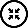 Contract, met vier pijlen, in -,  cirkel -,  knop Pictogram