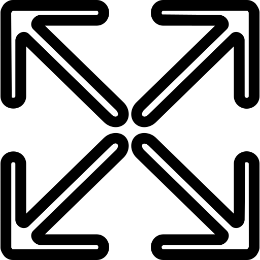 uitbreiden, vier, beschreven, pijlen, interface, teken Pictogram