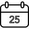 Dag, 25, ,  dagelijks, agenda, pagina Pictogram