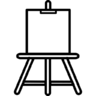 Verf, ezel, overzicht, artistieke, gereedschap Pictogram