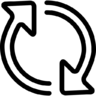 Twee, met de klok mee, rond, pijlen, een overzicht van Pictogram