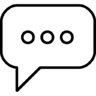 Chat, spraak -,  ballon -,  ronde, rechthoekige, vorm, omtrek, met drie punten Pictogram