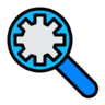 Search, setting, configuration, optimization, find, bug Icon