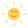 Zon, zonnig, het weer, de lente, de weersverwachting, de zomer Pictogram