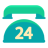 24, hour, support, phone line, phone Icon