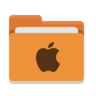 Icono Carpeta, naranja, apple