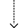Arrows, slim, down, dashed Icon