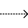 Arrows, slim, right, dashed Icon