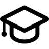 大学, 研究生, 帽子 图标