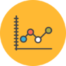ícone Gráfico, gráfico de linha, gráficos, analytics