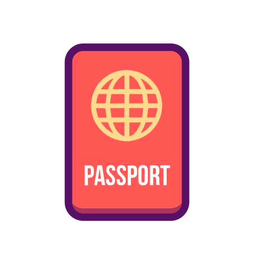 护照或旅行, 旅行, 身份证 图标