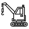 建, 建造, 起重机, 工程, 挖掘机, 升机 图标