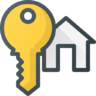 真正的, setate, 家, home, 公寓的钥匙 图标