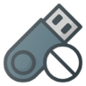 Storage, drive, disk, disable, error, pendrive, usb Icon