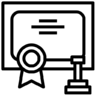 证明, 认证的, 合同, 文凭, 保证, 专利, 资格 图标
