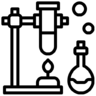Chemie, scheikunde, onderwijs, kolf, wetenschap, test, tube Pictogram