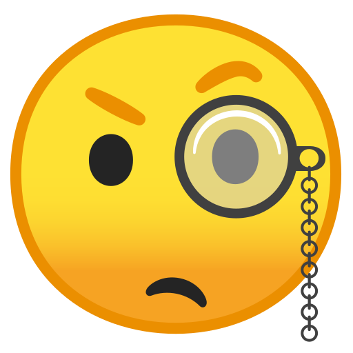 ícone face, com, monóculo
