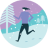 Actief, activiteit, run, sport, warm, winter, training Pictogram