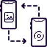 ícone Conteúdo, dados, mobile, share, sync, transferência