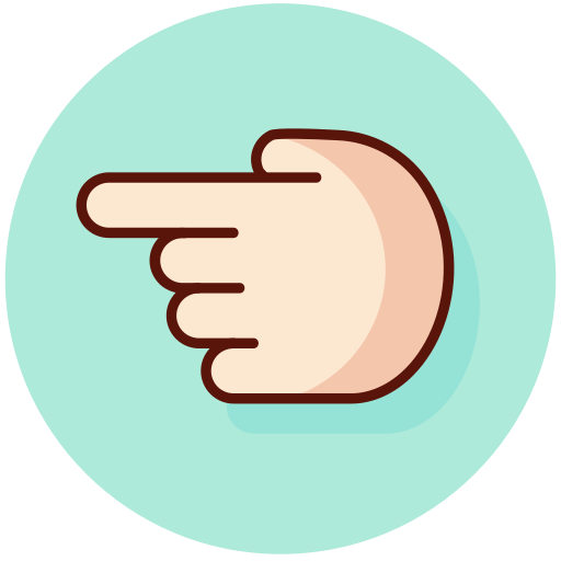 Blue, pointing, left Icon