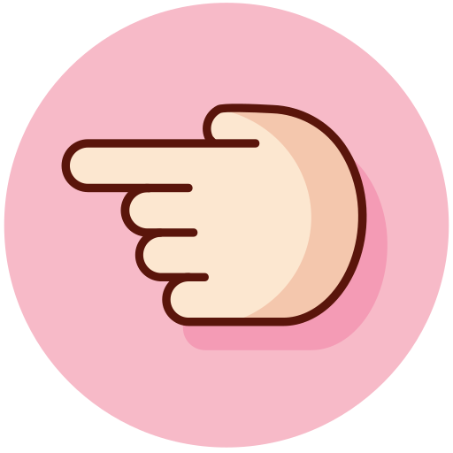 분홍색, 가리키는 왼쪽 아이콘
