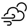 Wind, bewolkt, dag Pictogram