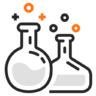 Laboratorium, experiment, reageerbuizen, chemie Pictogram