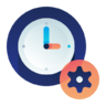 Klok, tijd, timer, alarm, instellingen, voorkeuren Pictogram