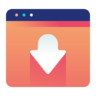 Download, down, arrow, browser, webpage Icon