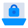 Komputer, internet, laptop, lock, terkunci, keamanan, teknologi Ikon
