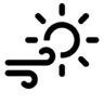 Dag, winderig, weer Pictogram