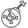 海盗, 骷髅, 骨, danger, 火, 爆炸, 武器 图标
