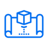 Augmented, werkelijkheid, cube, 3d, kaart, document, blauwdruk Pictogram