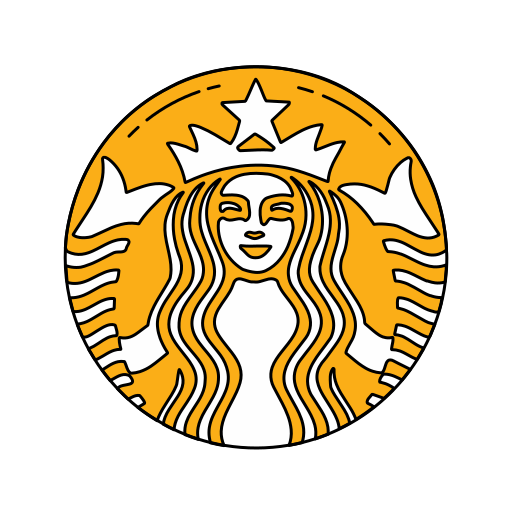 로고, 주황색, 스타벅스, caff, caf 아이콘