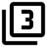 Numeric, box, multiple, outline Icon