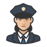 警察, 亚洲, 女性, 人, 头像 图标