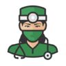 外科医生, 亚洲, 女性, 人, 头像 图标