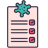 ícone Diagnóstico, coronavírus, covid, symstoms, informações, lista de verificação