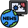 ícone Notícias, online, media, internet, coronavírus