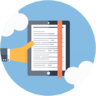 ícone Ebook, livro, tablet