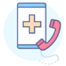 ícone Botão, chamada, médico, online, consulta, smartphone