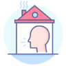 ícone Botão, estadia, casa, social, o distanciamento, casa