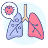 ícone Pneumonia, pulmões, coronavírus, covid