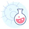 ícone Teste, balão, coronavírus, laboratório