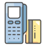 信用, カード, 機械, dataphone アイコン
