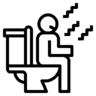 ícone Diarréia, prisão de ventre, doente, irritado, intestino