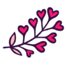 Icona Fiore, ramo, floreale, fiorista, fioritura, cuore