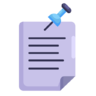 Document, opmerkingen, bestand, archief, punaise Pictogram